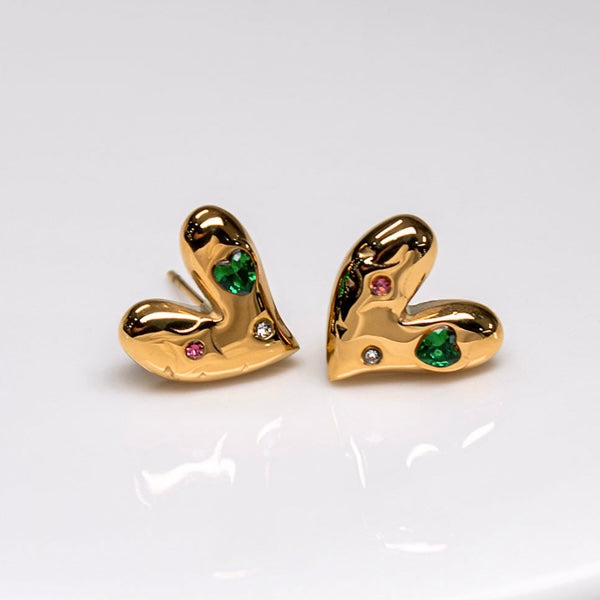 Pendientes Corazón Piedras