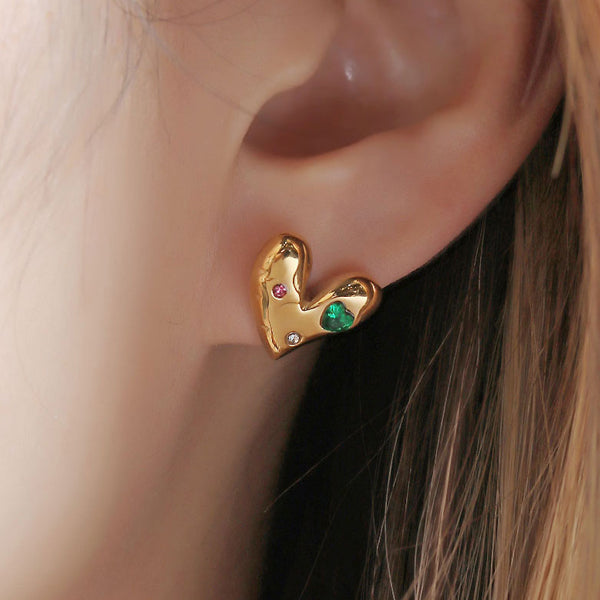 Pendientes Corazón Piedras