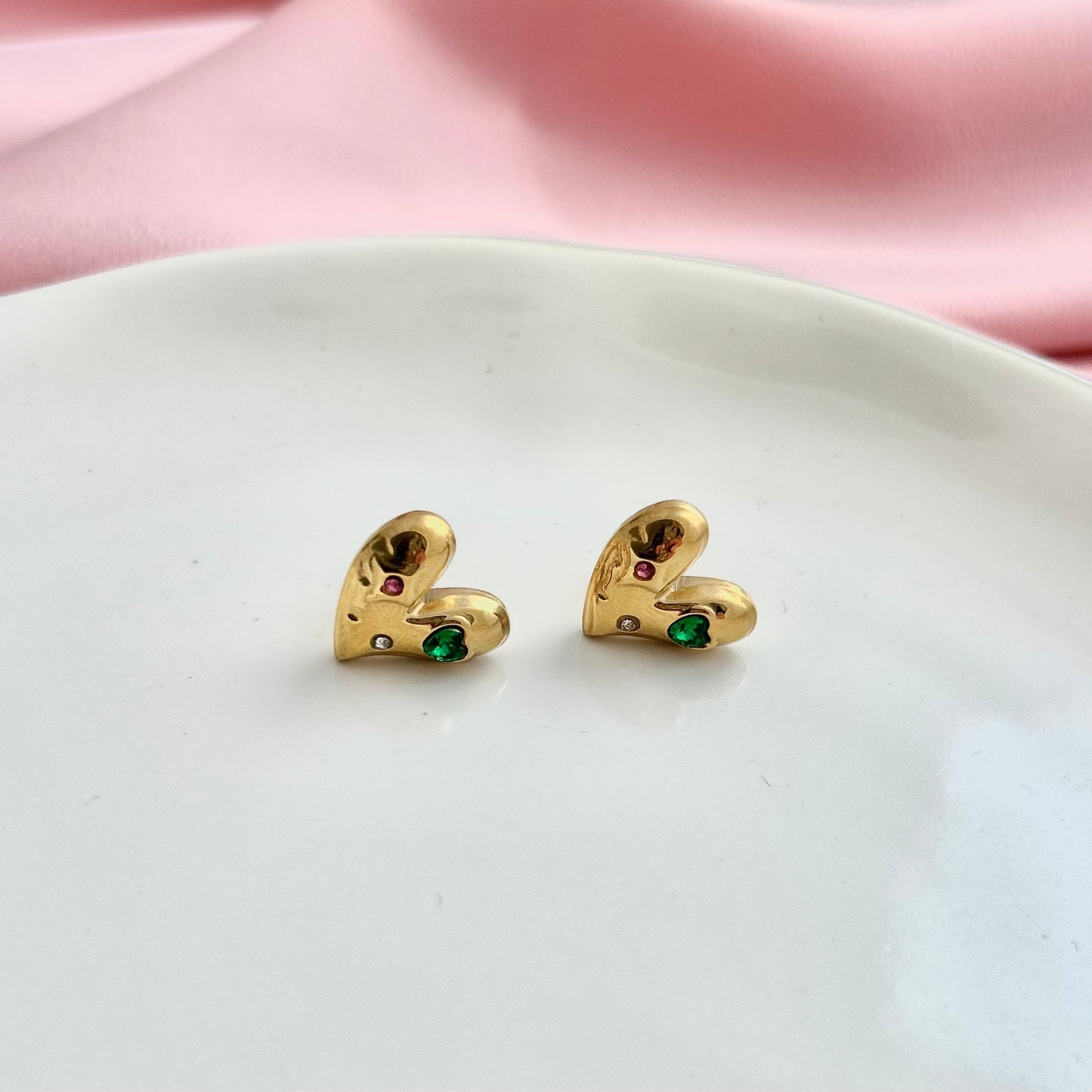 Pendientes Corazón Piedras