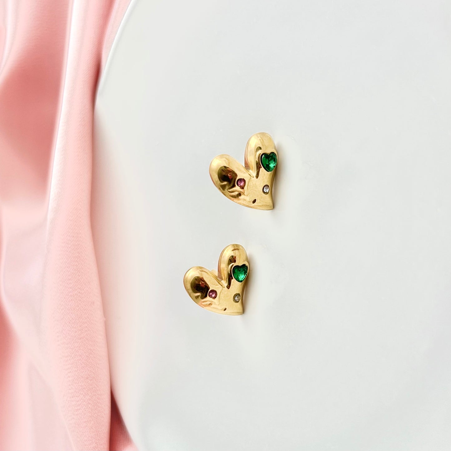 Pendientes Corazón Piedras