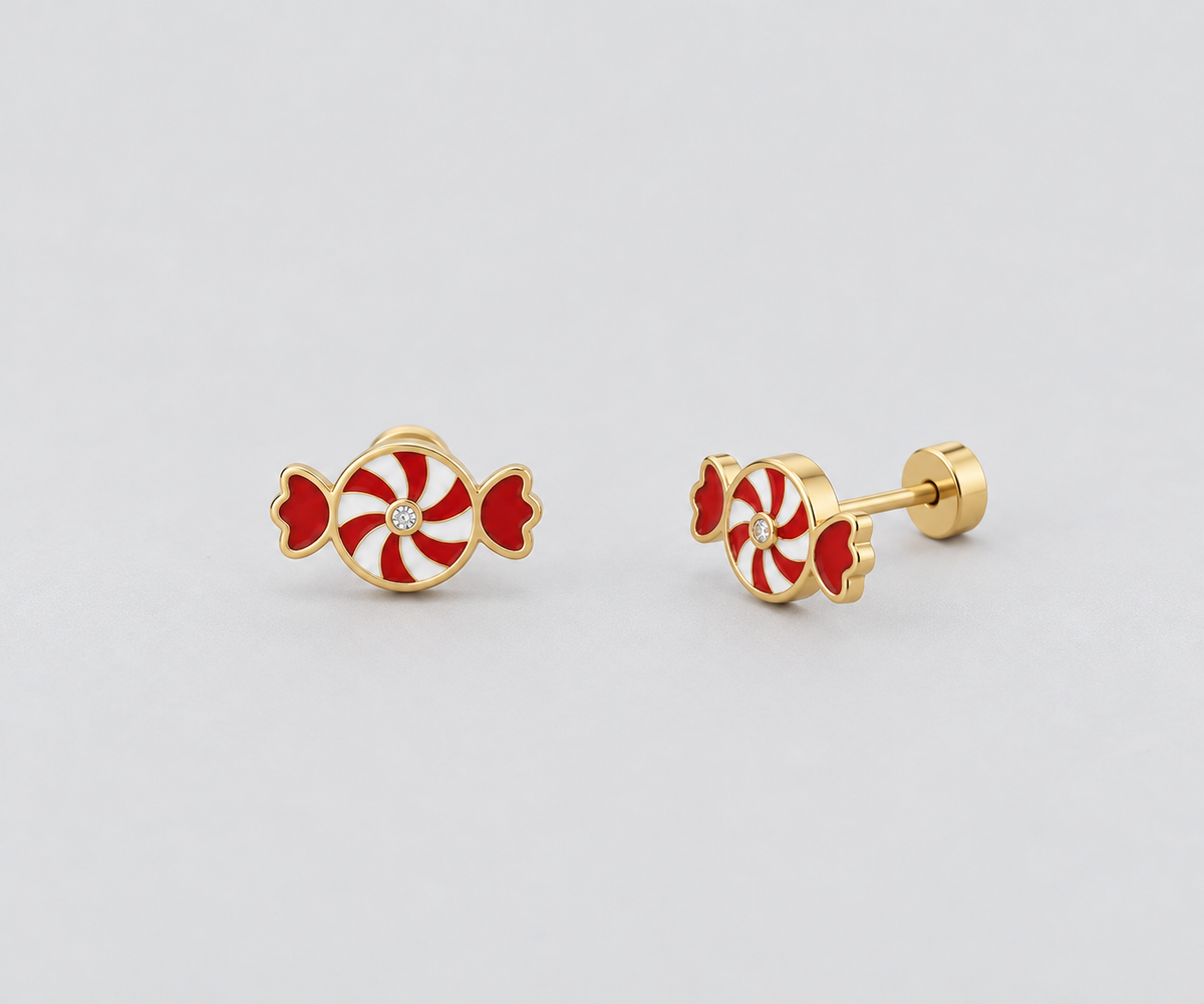 Caramel-colored earrings