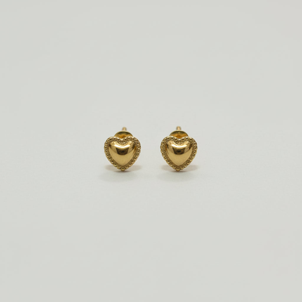 Pendientes corazón de rosca