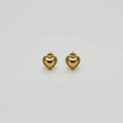 Pendientes corazón de rosca