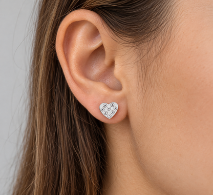 Heart-shaped press-on earrings