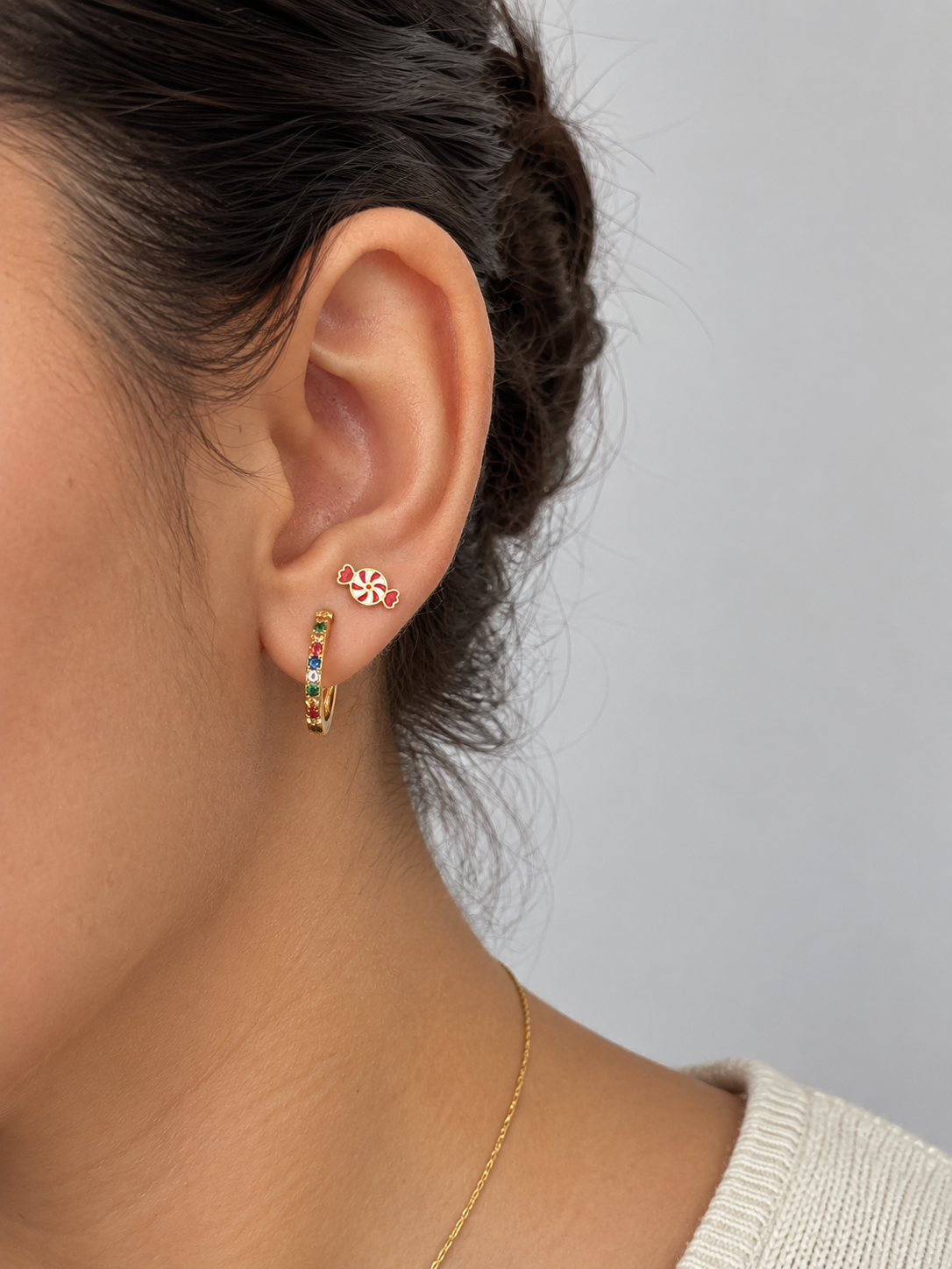 Caramel-colored earrings