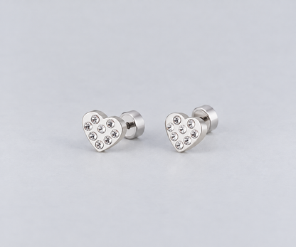 Heart-shaped press-on earrings