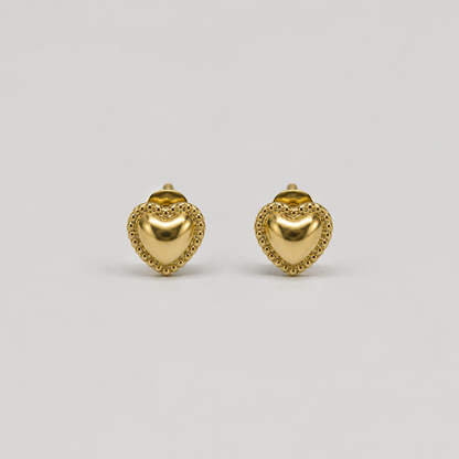Pendientes corazón de rosca