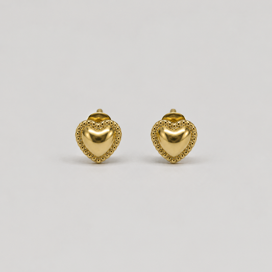 Pendientes corazón de rosca